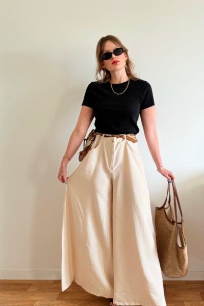 Pantalon Palazzo - écru